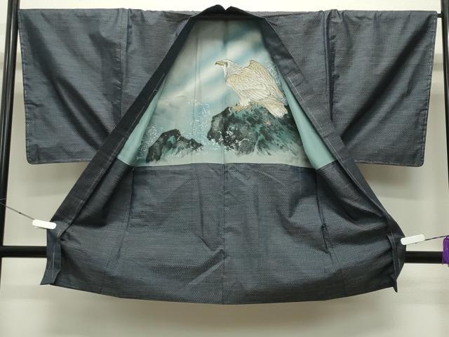 平和屋着物●男性　本場大島紬　アンサンブル　亀甲柄　正絹　逸品　未使用　CABA9938gh
