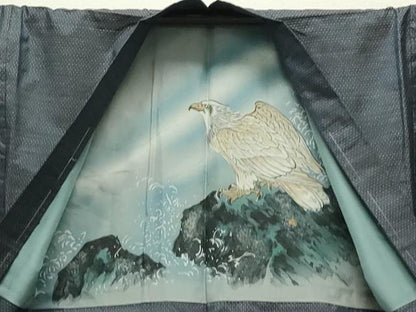 平和屋着物●男性　本場大島紬　アンサンブル　亀甲柄　正絹　逸品　未使用　CABA9938gh