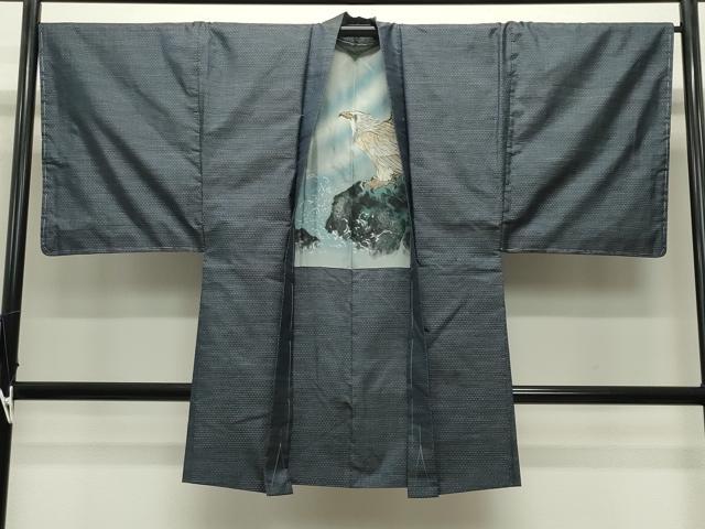 平和屋着物●男性　本場大島紬　アンサンブル　亀甲柄　正絹　逸品　未使用　CABA9938gh