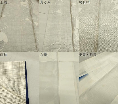 平和屋着物●本場大島紬　白大島　140亀甲　扇面重ね文　正絹　逸品　CABA9955gh