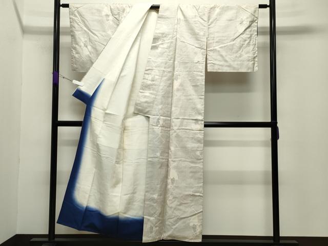 平和屋着物●本場大島紬　白大島　140亀甲　扇面重ね文　正絹　逸品　CABA9955gh