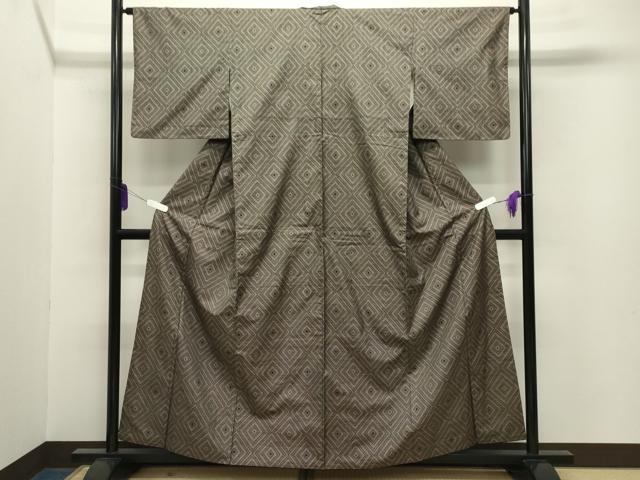 平和屋着物●本場大島紬　7マルキ　菱文　正絹　逸品　CABA9956gh