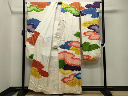 平和屋着物●豪華振袖　絞り　雲重ね文　金彩　正絹　逸品　CABA9957gh