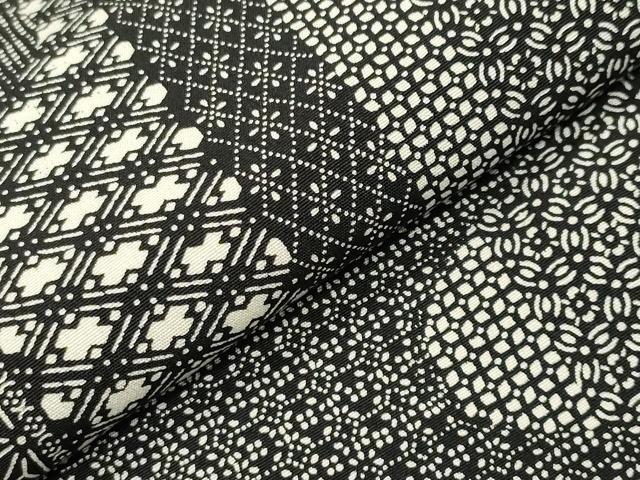 平和屋着物○訪問着 江戸小紋 寄せ小紋柄 黒地 正絹 逸品 未使用