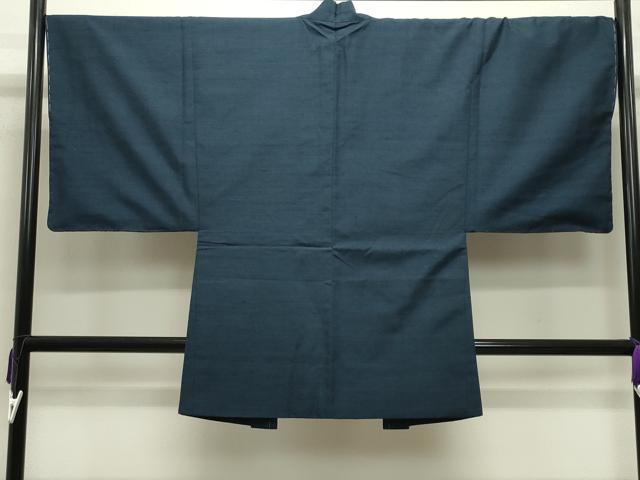 平和屋着物●男性　紬　アンサンブル　網代織り　霞文　褐返色　正絹　逸品　未使用　CABA9961gh