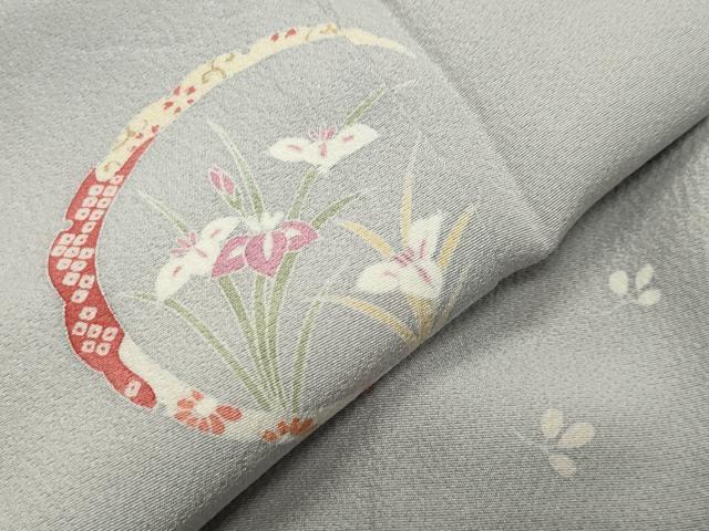 平和屋着物●訪問着　駒刺繍　雪芝花文　金彩　正絹　逸品　CABA9978gh