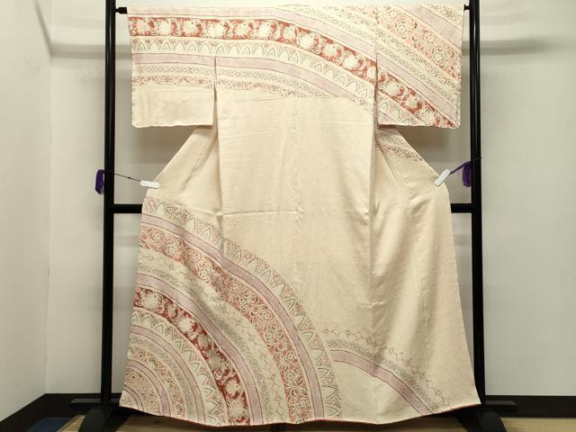 平和屋着物●名門 藤娘きぬたや・総絞り 訪問着 花唐草文 正絹 逸品 未使用 CABA9980gh
