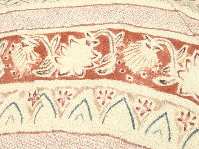 平和屋着物●名門 藤娘きぬたや・総絞り 訪問着 花唐草文 正絹 逸品 未使用 CABA9980gh
