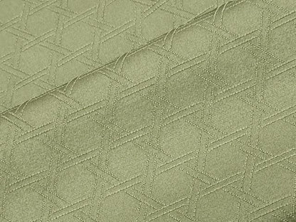 平和屋着物●上質な色無地　籠目地紋　草色　正絹　逸品　CABA9984gh