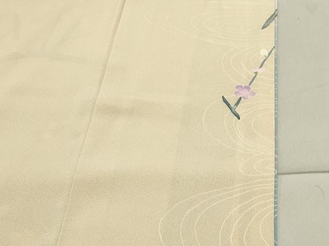 平和屋着物●訪問着　友禅　作家物　流水枝梅文　暈し染め　正絹　逸品　CABB0009gh