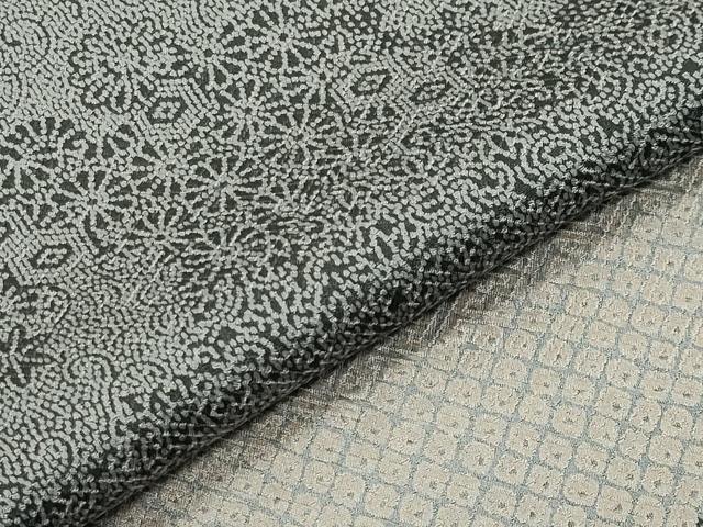 平和屋着物○染色作家 斉藤三才 小紋 市松花唐草文 正絹 逸品 CABB0015gh