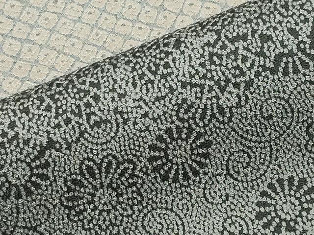 斉藤三才　小紋ミントグリーン 平和屋着物○染色作家 斉藤三才 小紋 市松花唐草文 正絹 逸品 CABB0015gh