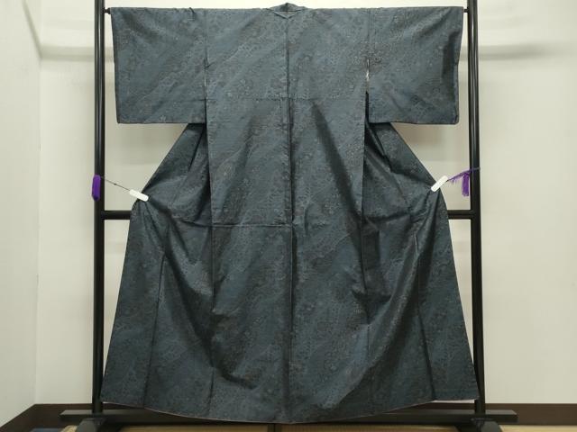 平和屋着物○本場大島紬 草花文 正絹 逸品 CABB0017gh