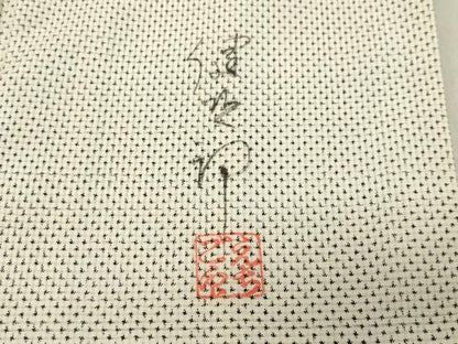 平和屋着物●訪問着 本場大島紬 白大島 作家物 手描き 流水草木文 暈し染め 正絹 逸品 CABB0020gh