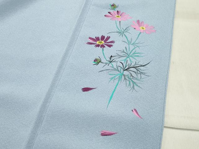 平和屋着物○巨匠 前田華清 手描き 色無地 淡藤色 正絹 逸品