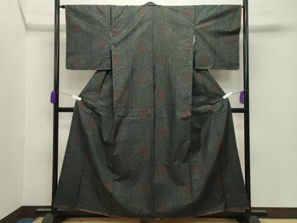 平和屋着物●本場大島紬　7マルキ　吉祥花文　正絹　逸品　未使用　CABB0035gh