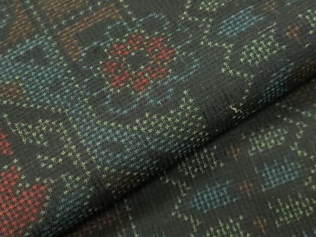 平和屋着物●本場大島紬　7マルキ　吉祥花文　正絹　逸品　未使用　CABB0035gh