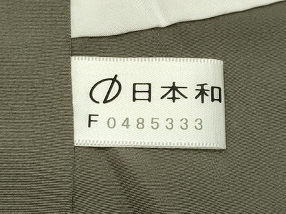 平和屋着物●結城紬　100亀甲　草木文　正絹　逸品　CABB0036gh