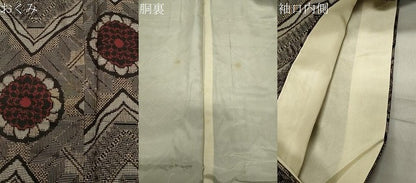 平和屋着物●本場大島紬　龍郷絣　正絹　逸品　CABB0037gh