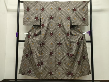 平和屋着物●本場大島紬　龍郷絣　正絹　逸品　CABB0037gh