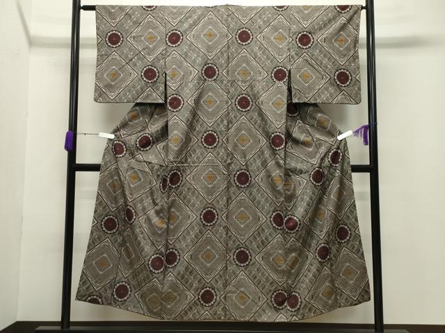 平和屋着物●本場大島紬　龍郷絣　正絹　逸品　CABB0037gh