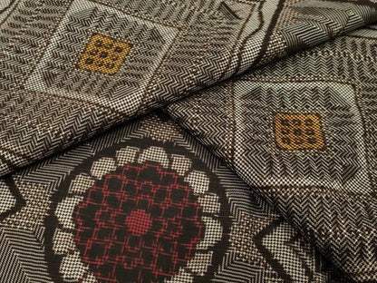 平和屋着物●本場大島紬　龍郷絣　正絹　逸品　CABB0037gh