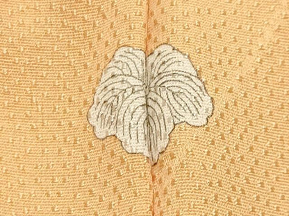 平和屋着物●上質な色無地　吉祥地紋　萱草色　正絹　逸品　CABB0041gh