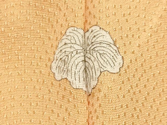 平和屋着物●上質な色無地　吉祥地紋　萱草色　正絹　逸品　CABB0041gh