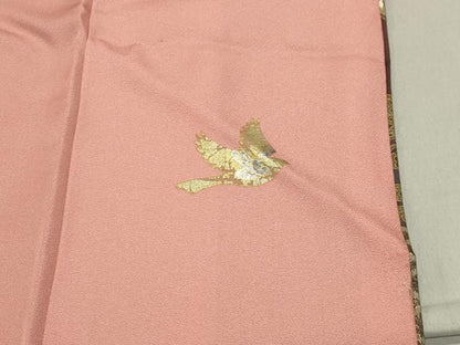 平和屋着物●英王室献上友禅作家　木下勝功　訪問着　花鳥文　暈し染め　金銀彩　正絹　逸品　CABB0042gh