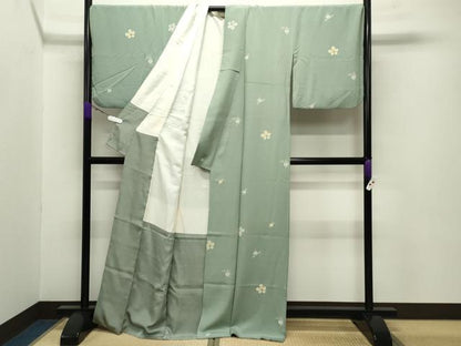 平和屋着物●上質な小紋　舞花文　正絹　逸品　CABB0044gh