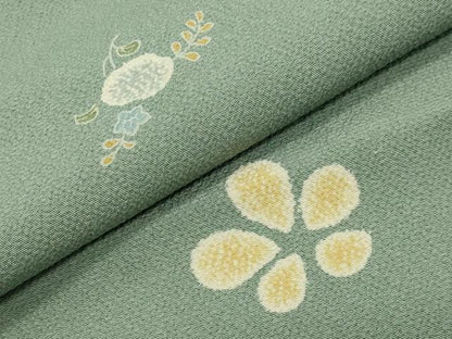 平和屋着物●上質な小紋　舞花文　正絹　逸品　CABB0044gh