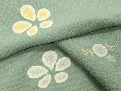 平和屋着物●上質な小紋　舞花文　正絹　逸品　CABB0044gh