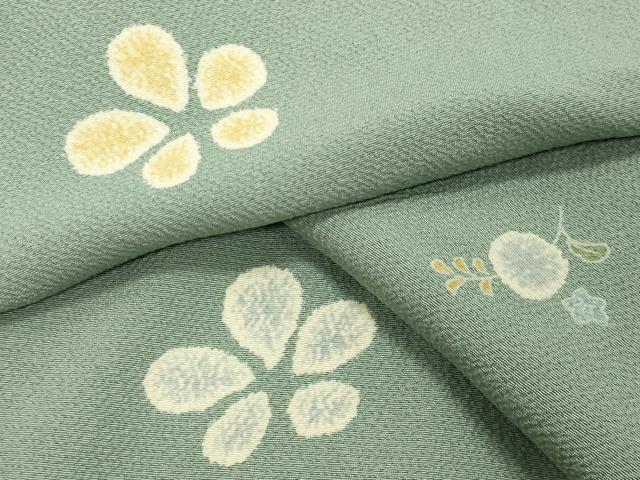 平和屋着物●上質な小紋　舞花文　正絹　逸品　CABB0044gh