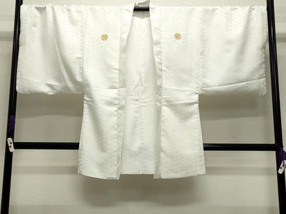 平和屋着物●男性　色紋付　羽織セット　菱地紋　洗える着物　CABB0051gh