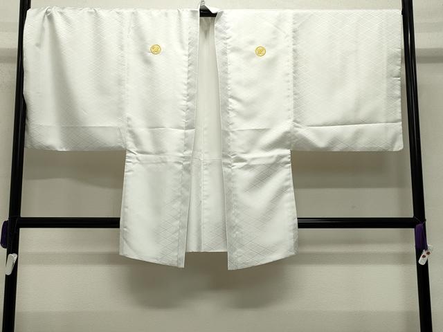 平和屋着物●男性　色紋付　羽織セット　菱地紋　洗える着物　CABB0052gh