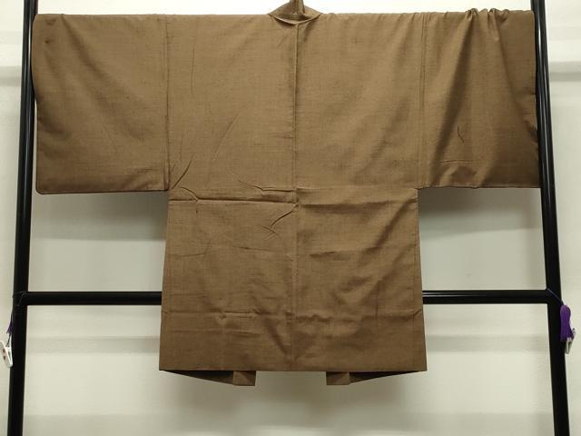 平和屋着物●男性　紬　アンサンブル　路考茶色　キングサイズ　正絹　逸品　CABB0054gh 平和屋着物○男性 紬 アンサンブル 路考茶色 キングサイズ 正絹 逸品
