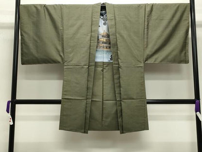 平和屋着物●男性　本場大島紬　アンサンブル・長襦袢セット　100亀甲　総詰め　正絹　逸品　未使用　CABB0059gh