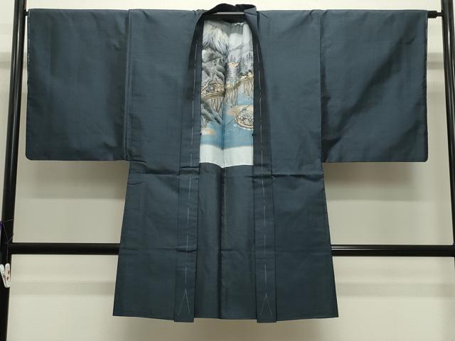 平和屋着物●男性　本場大島紬　アンサンブル・長襦袢セット　80亀甲　総詰め　正絹　逸品　CABB0060gh