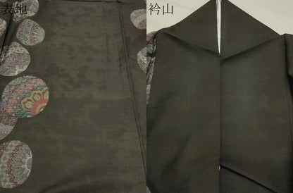 平和屋着物●本場大島紬 9マルキ 毬花文 正絹 逸品 CABB0061gh