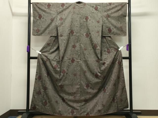 平和屋着物●本場大島紬 7マルキ 枝花文 正絹 逸品 未使用 CABB0062gh