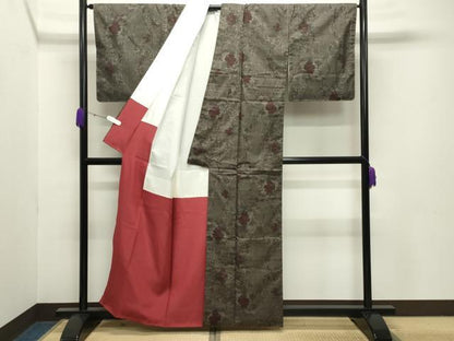 平和屋着物●本場大島紬 7マルキ 枝花文 正絹 逸品 未使用 CABB0062gh