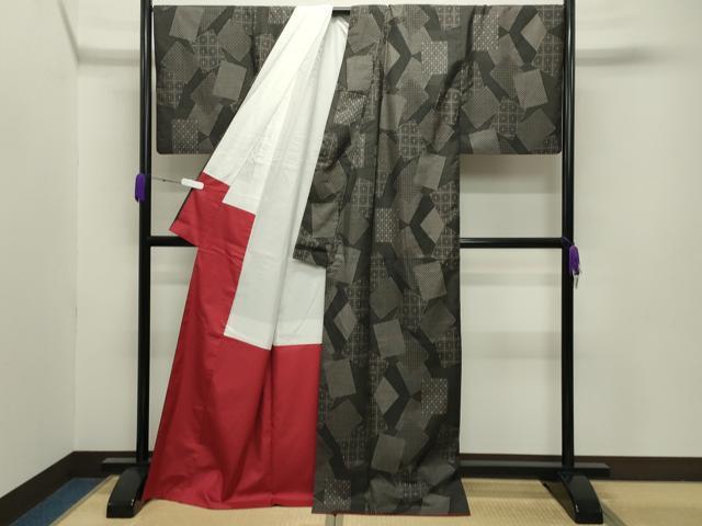 平和屋着物●本場大島紬 9マルキ 色紙重ね吉祥文 正絹 逸品 CABB0063gh