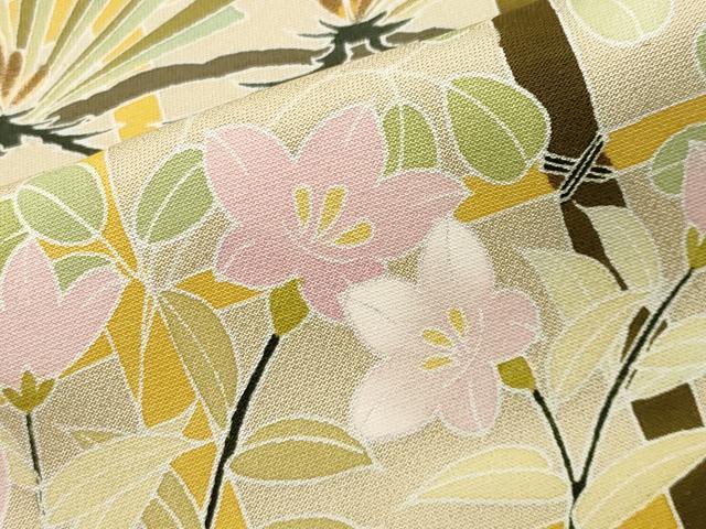 平和屋着物●訪問着 松笹花文 暈し染め 正絹 逸品 CABB0065gh