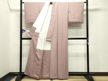 平和屋着物●上質な色無地 紋意匠 作家物 鴇鼠色 正絹 逸品 未使用 CABB0067gh