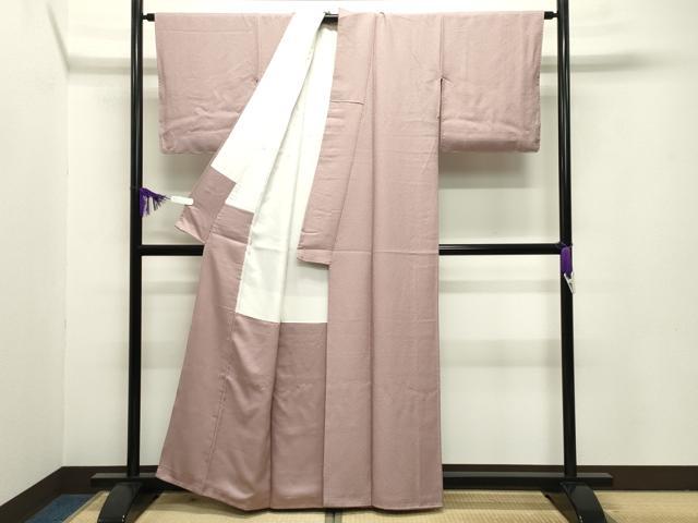 平和屋着物●上質な色無地 紋意匠 作家物 鴇鼠色 正絹 逸品 未使用 CABB0067gh