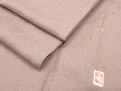 平和屋着物●上質な色無地 紋意匠 作家物 鴇鼠色 正絹 逸品 未使用 CABB0067gh