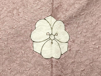 平和屋着物●上質な色無地 紋意匠 作家物 鴇鼠色 正絹 逸品 未使用 CABB0067gh