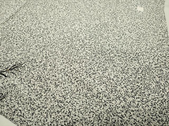 平和屋着物●訪問着 作家物 草花文 たたき染め 黒地 金彩 正絹 逸品 CABB0069gh