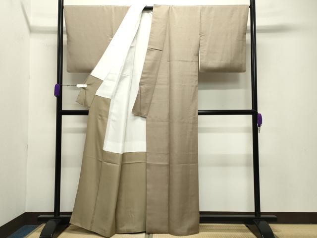 平和屋着物●上質な紬 枯色 反端付き 正絹 逸品 CABB0072gh