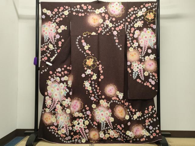 平和屋着物●越後十日町の一流染匠 桐屋・翠山工房 徳永憲峯 振袖 絞り 辻が花 蛍暈し 金彩 銀通し地 正絹 逸品 CABB0073gh